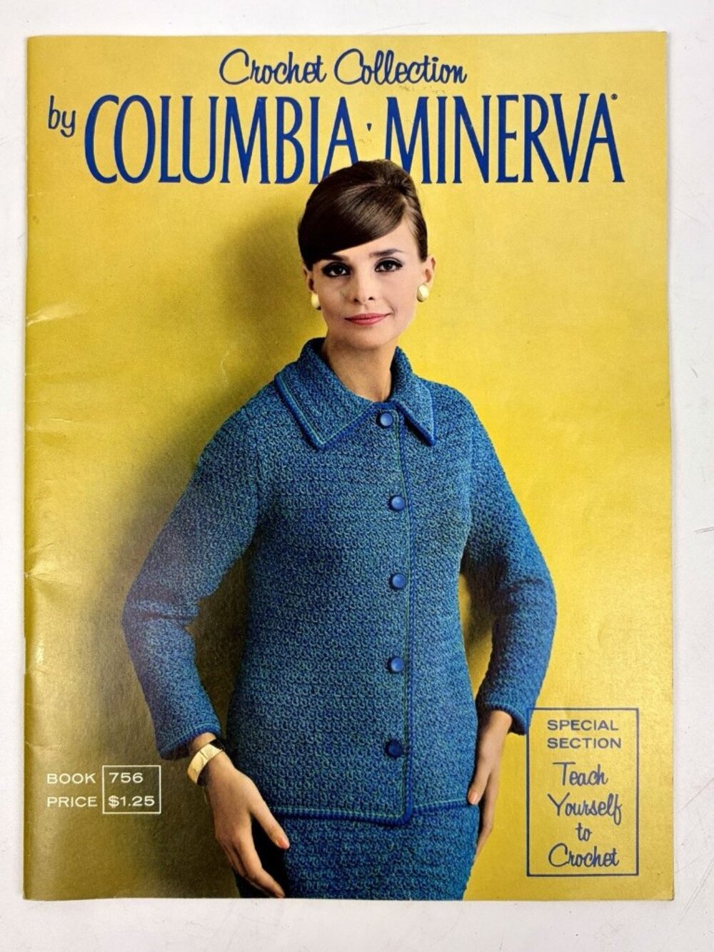 Vtg 60s Columbia Minerva Crochet Collection Pattern Book 756 Sweater Dress Suit